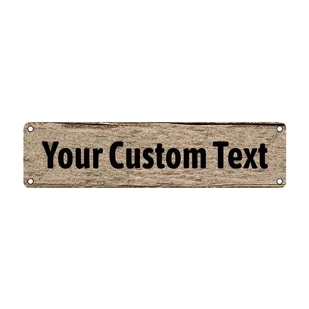 CIFbuy 2D Flat Personalized Vintage Metal Sign, Rustic Wood Texture Wall Decor, Only For Decoration