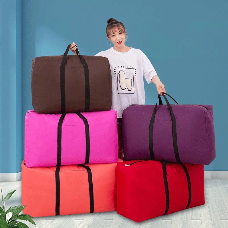 New 1pc Extra Large Waterproof Moving Luggage Bags,Thickened Oxford Cloth Moving Bag, Large Capacity Cotton Quilt Storage Bag