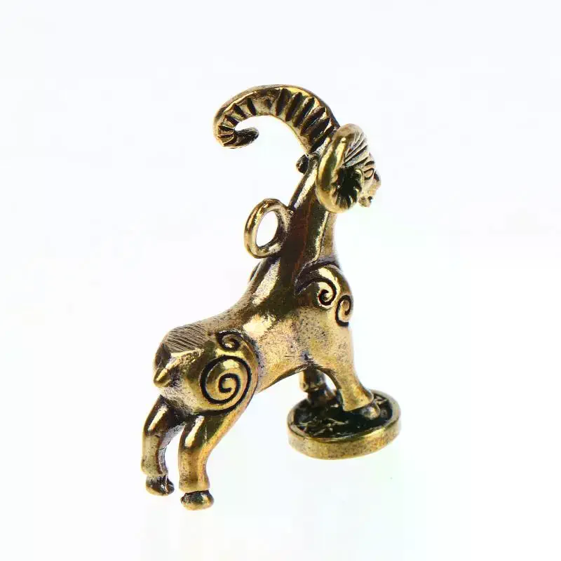 2027 Zodiac Goat Sculpture Step On Money Sheep Figurine Brass Animal Statue Desktop Ornament Wealth Fengshui Home Decor Lucky
