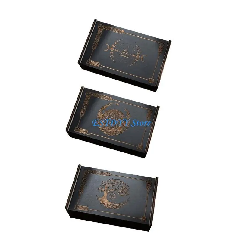 G6DE Portable Tarot Cards Box Push Pull Cards Box Gift Case Divination Card Storage Container Witch Decoration