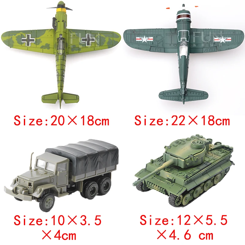 WW2 Military Building Blocks Solider Figures Gifts Plastic Assembly Model Truck Battleplane BF109 F4U P51 M3A1 Toys For Kids