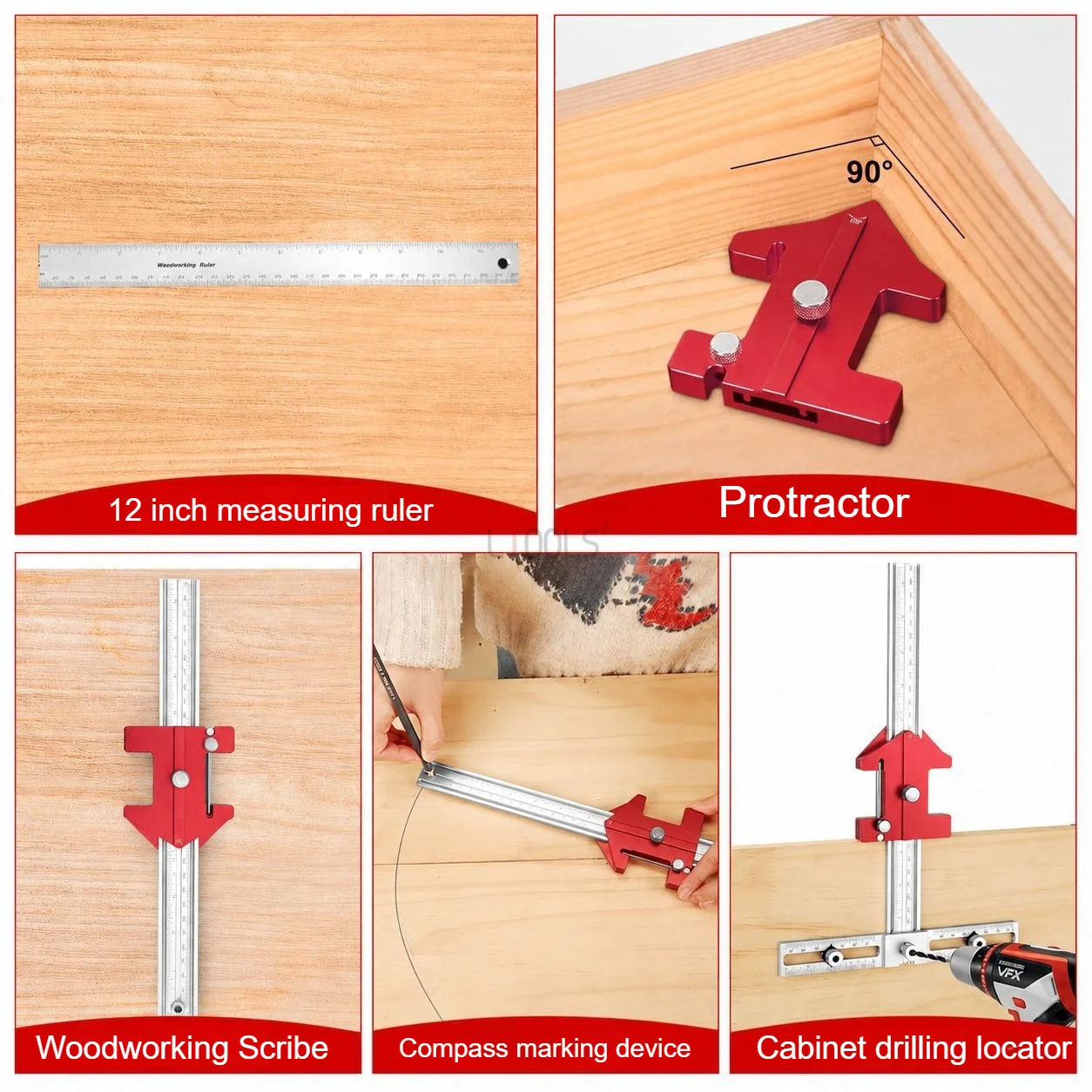Drilling Locator Woodworking Handle New Multifunctional Furniture Aluminum Alloy Cabinet Drilling Sturdy Wear-resistant