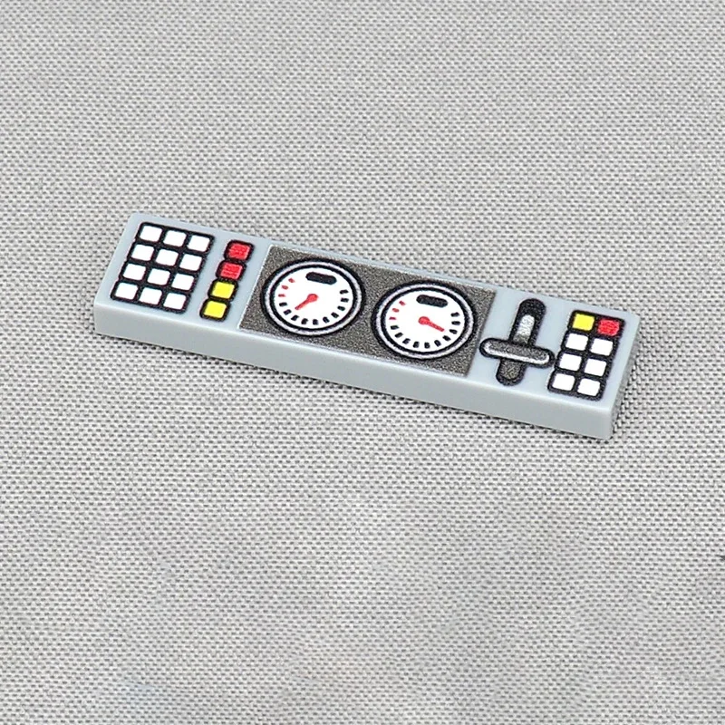 MOC 10PCS Part Bricks Printed 2431 Lever Red And Yellow Button Pattern Building Blocks Vehicle Compatible Accessories Kids Toys