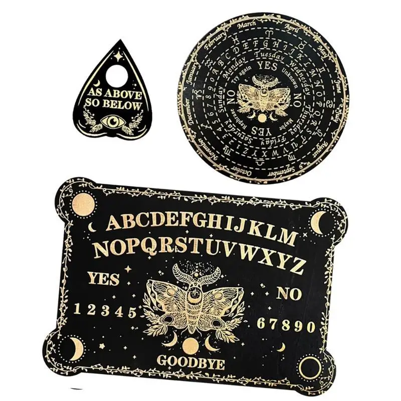 

R6FE Carved Pendulum Board Dowsing Divination Board Metaphysical Message Board