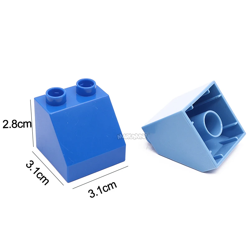Marumine Large Size Brick Bevelled 2 Hole Building Blocks Parts MOC Classic Children's Construction Toys Accessories DIY  Models