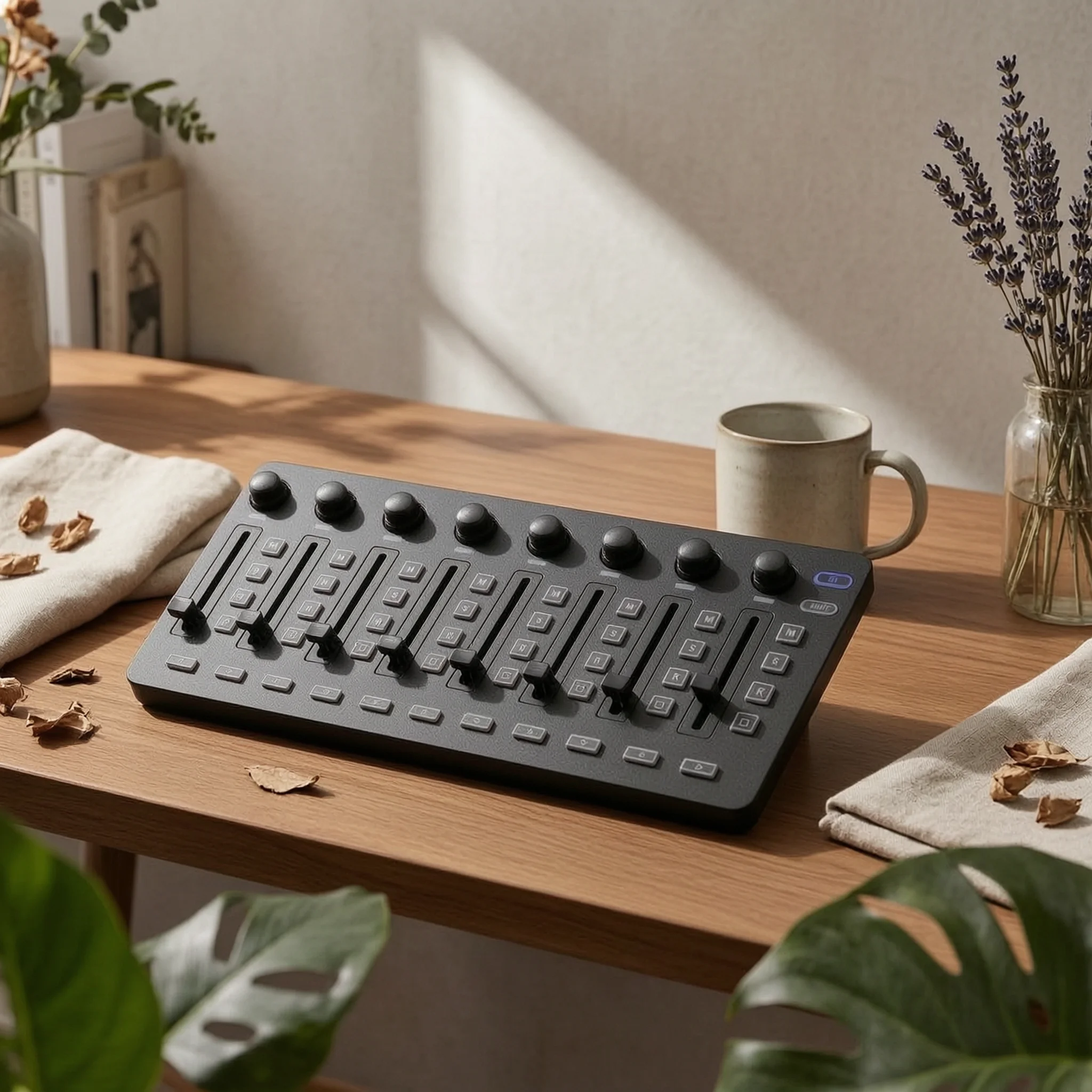 MIDI Controller with Faders Desktop USB MIDI Fader Controller Control Surface Tactile Mixing Console Customizable