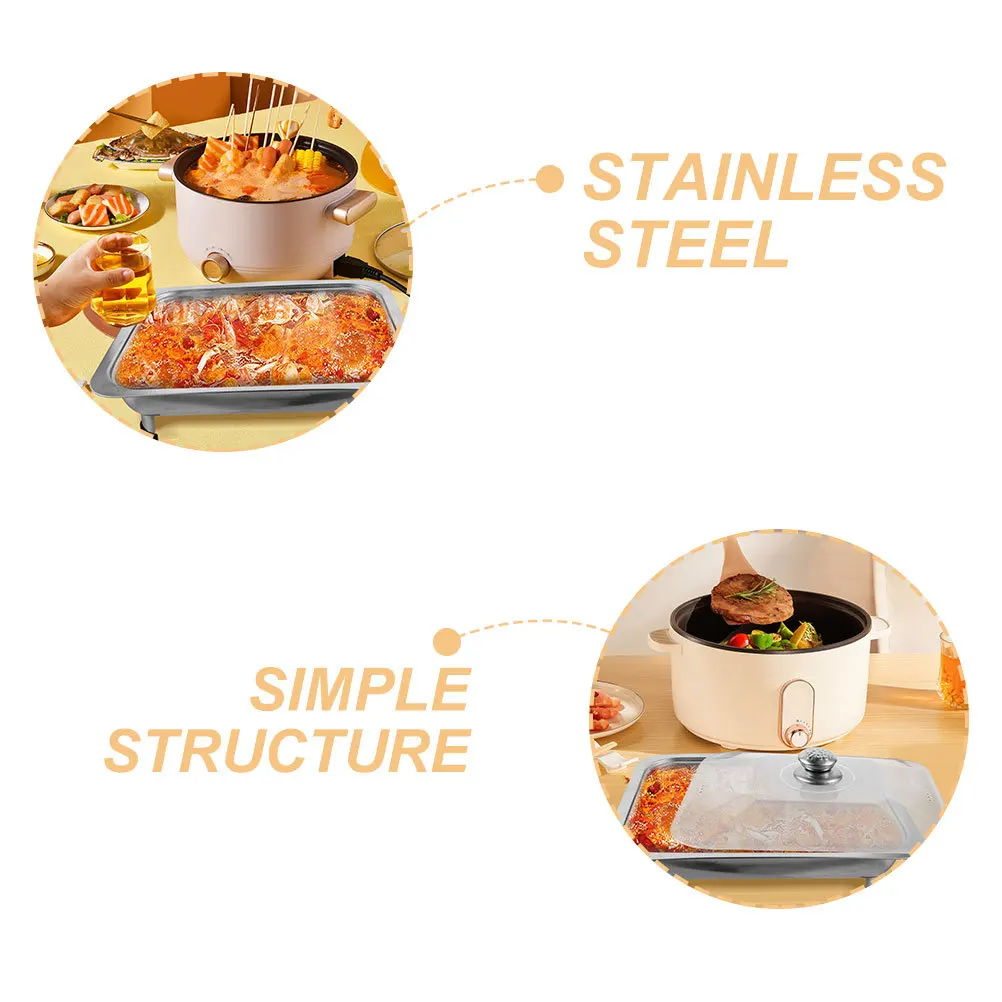 

Stainless Steel Food Tray Large Size With Lid Buffet Server Dish For Catering Wedding Party Serving Platter Chafing Pan