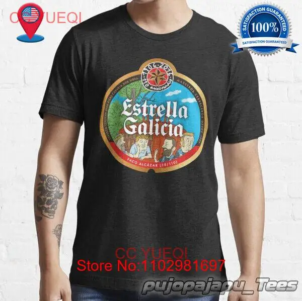 New estrella galicia beer merch american funny logo cotton t shirt S - 5XL