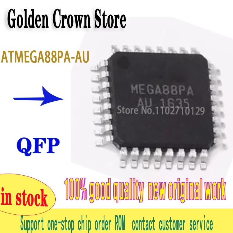 1~100PCS/lot 100% ATMEGA88PA-AU ATMEGA88PA ATMEGA88 QFP32 Chipsetwork New original In Stock