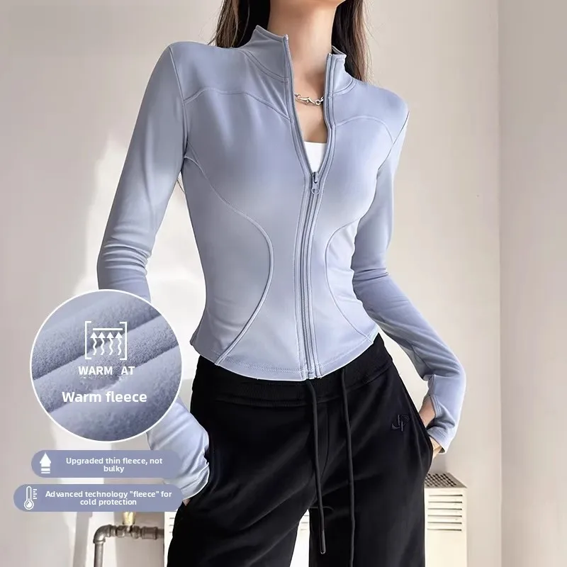 

Lulu Alpaca Women's Fce Lined Stand Collar Sports Jaet for Running Yoga Outdoor Fitn Spring 2026 Slim Fit Zipper Closure