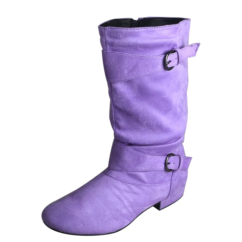 

Venus lure Customized Heel Violet Velvet Dance Warm up Boots Ladies Half Long Boots for Dancing