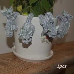 1PCS Resin Dinosaurs Figurines Hanging Cup Model Dragon Accessories Weatherproof Flower Pot Decoration for Home Office