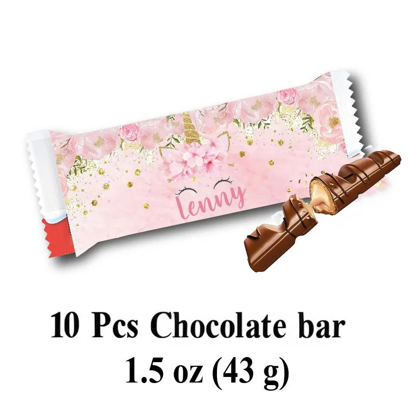 Unicorn Face Floral Juice Pouch Custom Sticker Water Bottle Labels Candy Chips Bag Gift Box Tag Birthday Wedding Festival Party