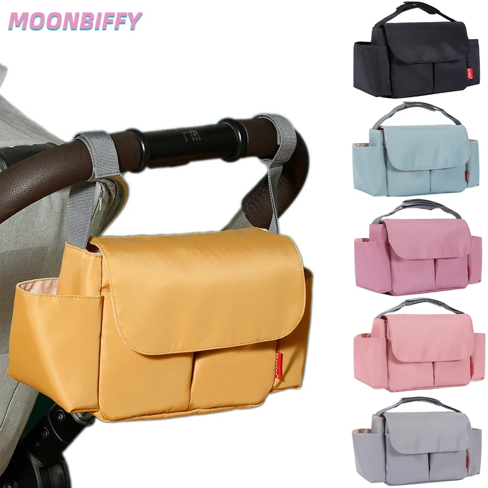 Multifunctional Baby Stroller Hanging Bags Nylon Waterproof Diaper Bag Large Capacity Children's Cart Mommy Carriage Organizer