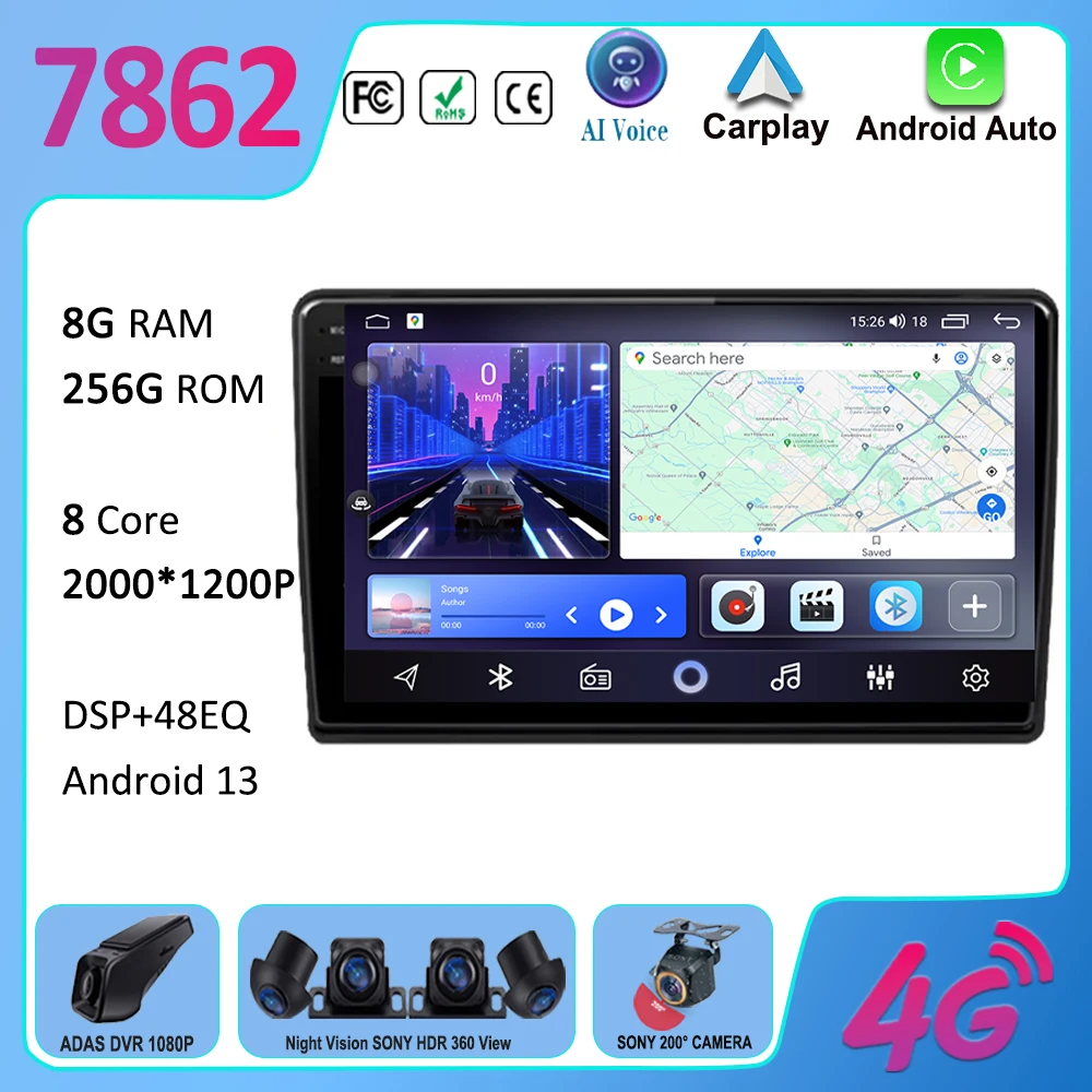 For Ford New Transit 2009-2019 Car Radio GPS Navigation Multimedia Video Player WIFI Wireless Android Auto Carplay No 2din DVD