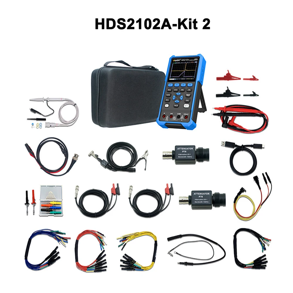 [hds2102a] HDS2102A 키트, 100MHz, 2채널, 자동차 진단용 오실로스코프 겸 멀티미터, 엔