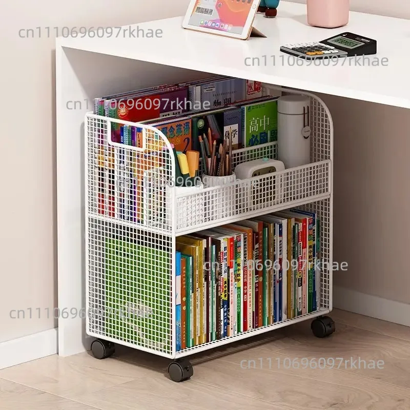 Under The Desk Storage Cabinet Small Bookcase Next To The Desk Book Storage Shelf Floor Simple Children's Bookcase With Wheels M