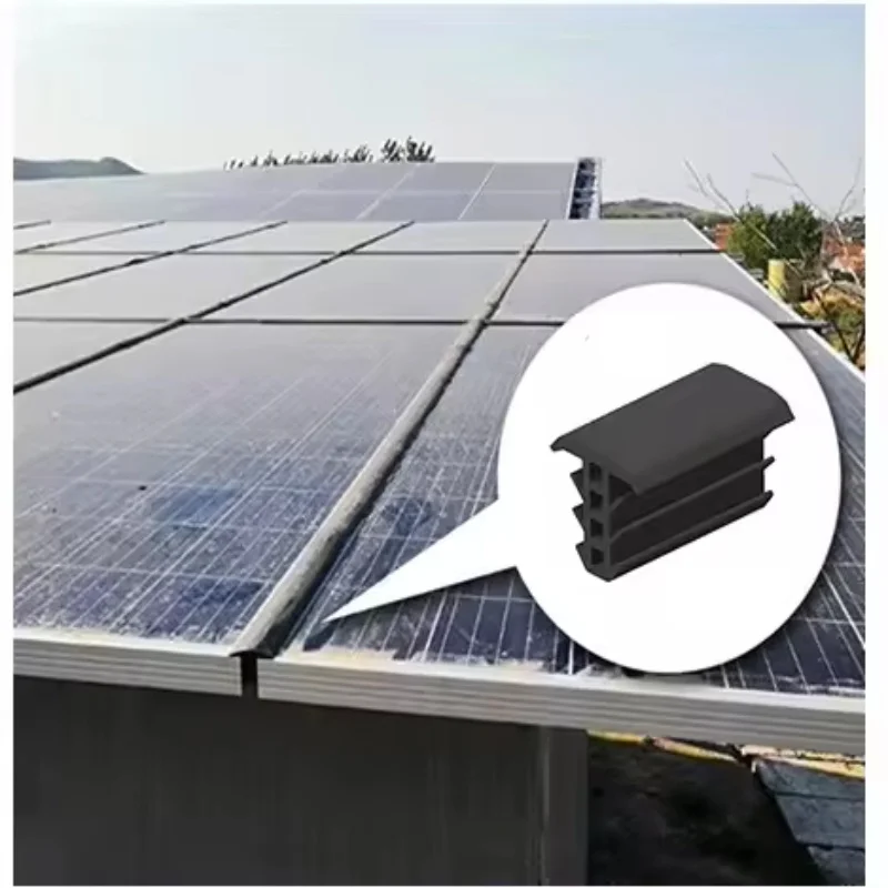 Solar Panel Rubber Sealing Strip EPDM T-Shape 5M Waterproof Weatherstrip for Photovoltaic PV Panel Gap Filler Seal Anti-UV