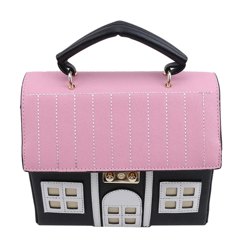 Personality House Shaped Leather Women Handbags Creative Girl Messenger Crossbody Bag Shoulder Bag Bolsa Feminina