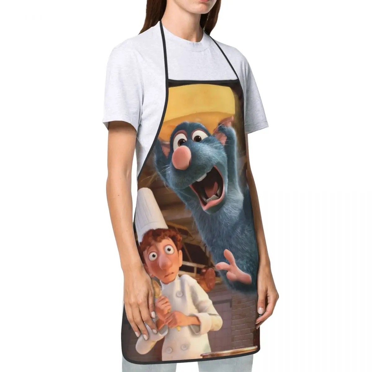 Custom Bib Ratatouille Little Chef Remy Aprons Men Women Unisex Adult Chef Cooking Kitchen Tablier Cuisine Baking