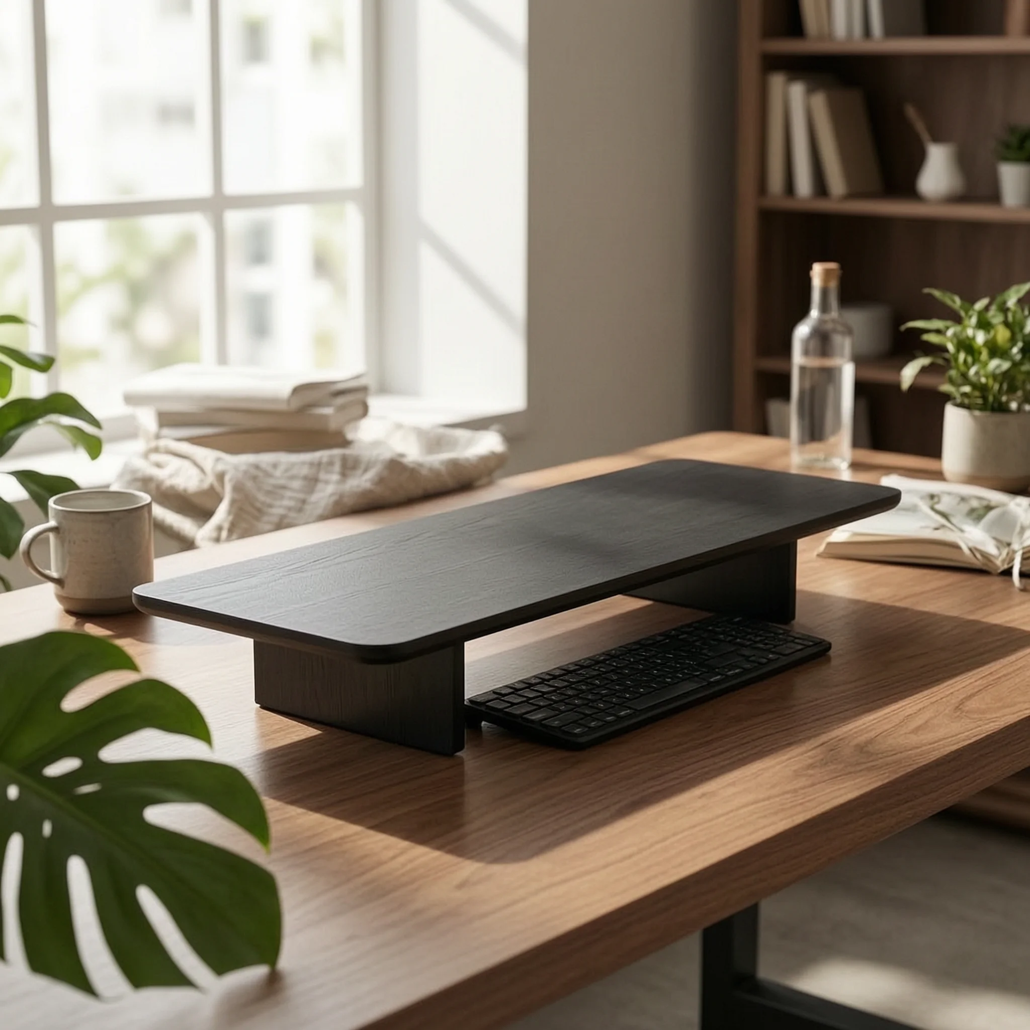 Monitor Riser with Light Solid Wood Wooden Monitor Riser Desk Shelf Ergonomic Desktop Organizer Clutteruncluttered for Gamers