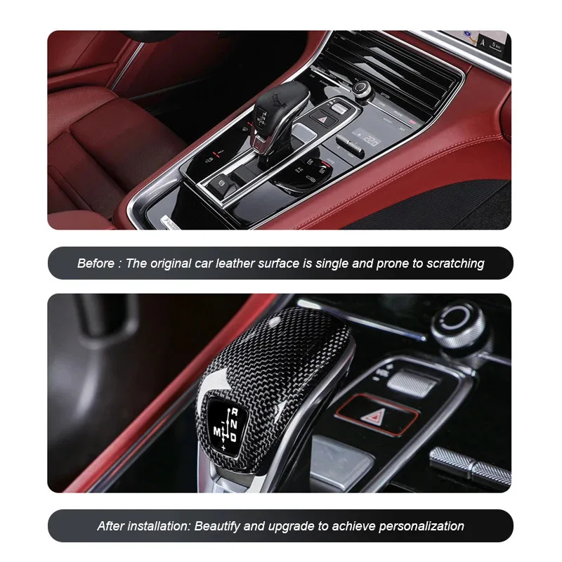 For Porsche Panamera 971 2017-23 Carbon Fiber Car Aircraft Gear Handle Automatic Gearbox Shift Knob Lever Interior Modification