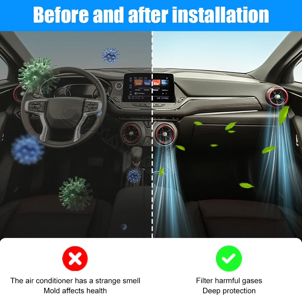 HEPA Cabin Air Filter For Chevrolet Blazer Bolt EV/EUV Camaro Onix Air-Filters Activated Carbon Conditioner Replacement Kits view 2
