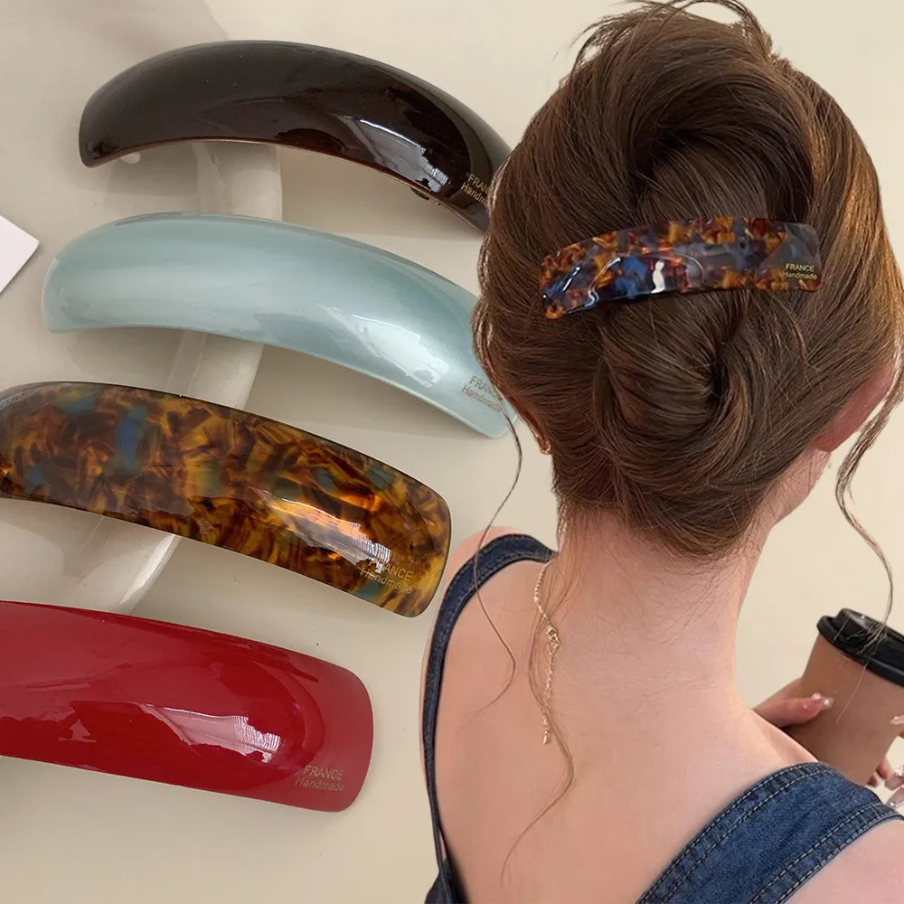 

Элегантные овальные весенние когти для волос, модные ацетатные заколки для хвоста, заколки для волос для женщин и девочек, аксессуары для волос