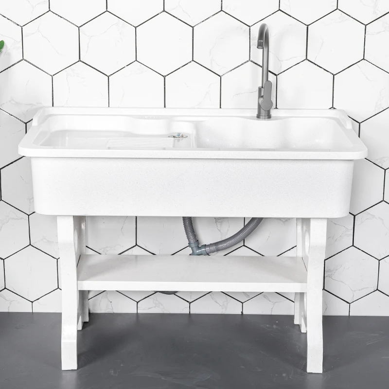 

Dazzling night gray quartz stone laundry pool indoor and outdoor household balcony courtyard with washboard laundry sink