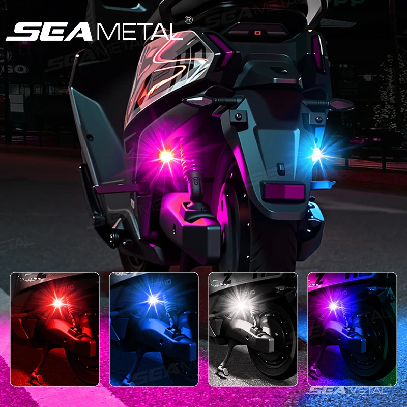 SEAMETAL Tiny Strobe Light for Motorcycle USB Rechargeable Aircraft Strobe Lamp Led Warning Light Waterproof Flashing Taillight