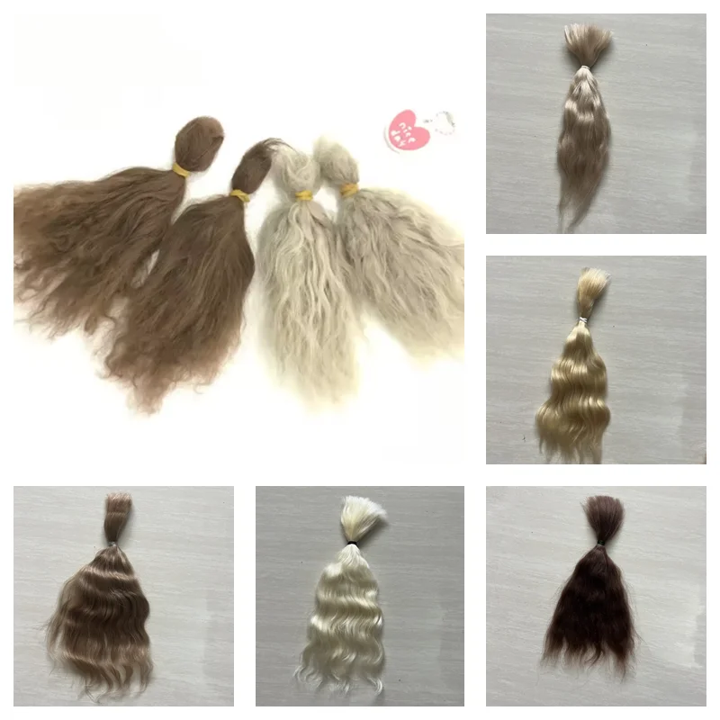 

100% натуральный мохер для кукол, волосы для кукол-реборн, премиум-мохер, 6 грамм/упаковка, слегка вьющиеся волосы для кукол, аксессуары для кукол своими руками.