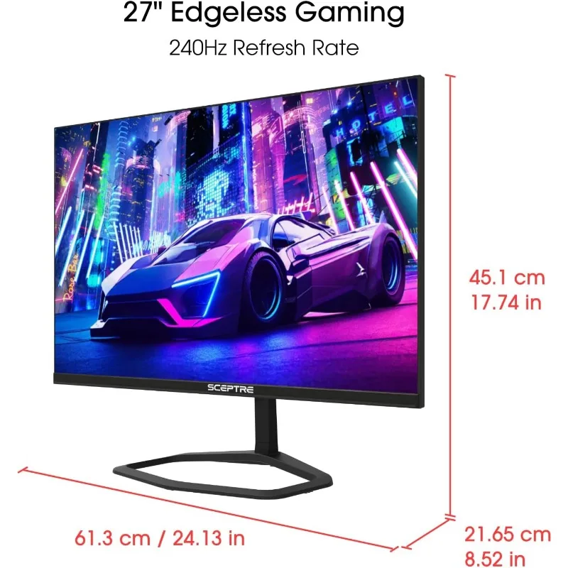 Игровой монитор AMD FreeSync, 27 дюймов, 240 Гц, HDMI DisplayPort, Встроенные динамики, черный, 2024 (серия FWD240)