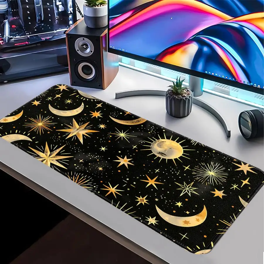 overlock Mouse Pad Desk accessories Keyboard Mouse Pad Computer Laptop Pad Game Console Pad office Pad Sun Moon Stars