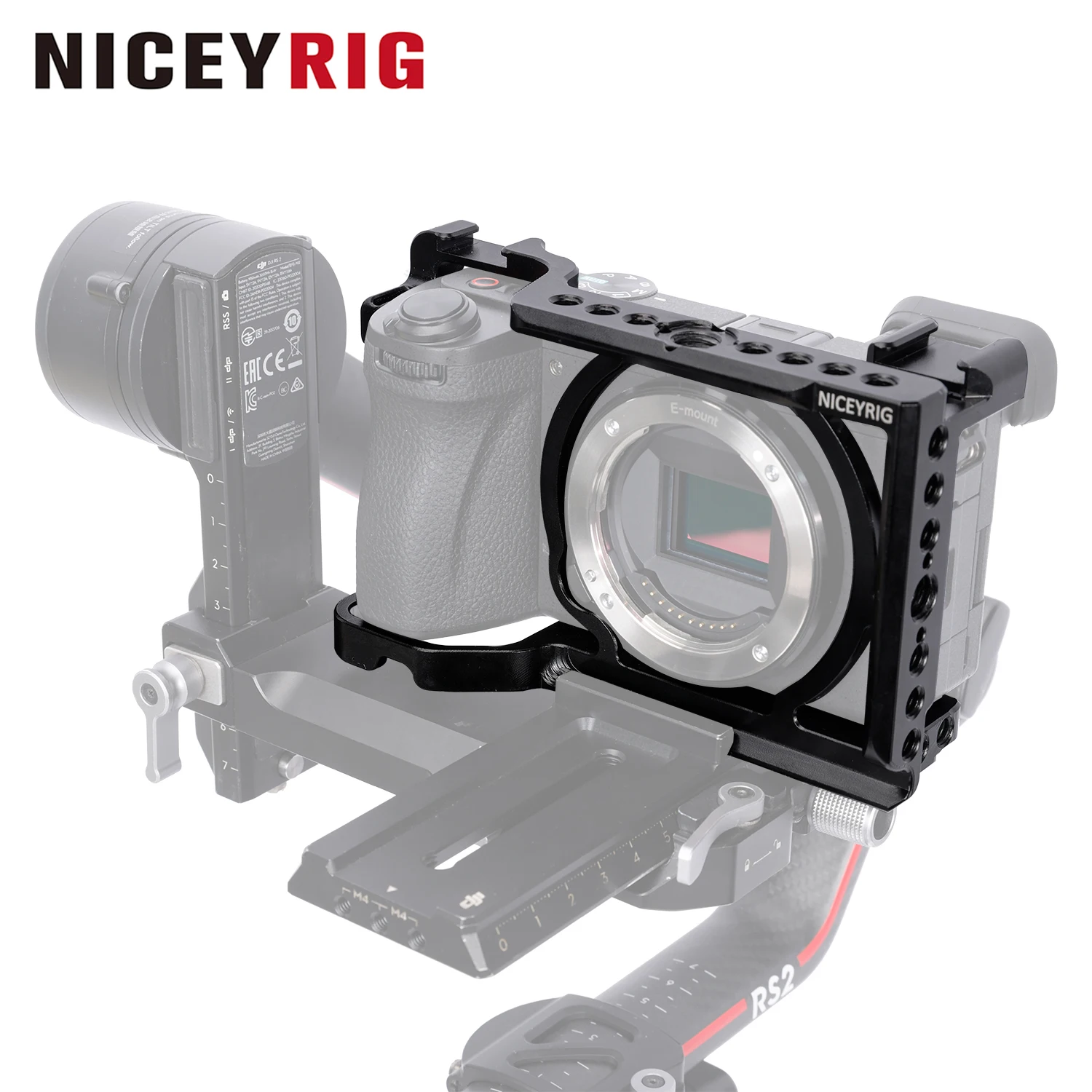 

NICEYRIG Cage for Sony Alpha A6700 Mirrorless Camera, with QD Hole, NATO Rails and Cold Shoe Mounts
