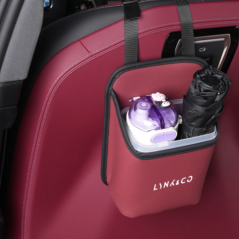 Car Seatback Single Opening Storage Bag Cup Organiser For LYNK&CO 01 02 03+ 05 06 09 PHEV 09 MHEV