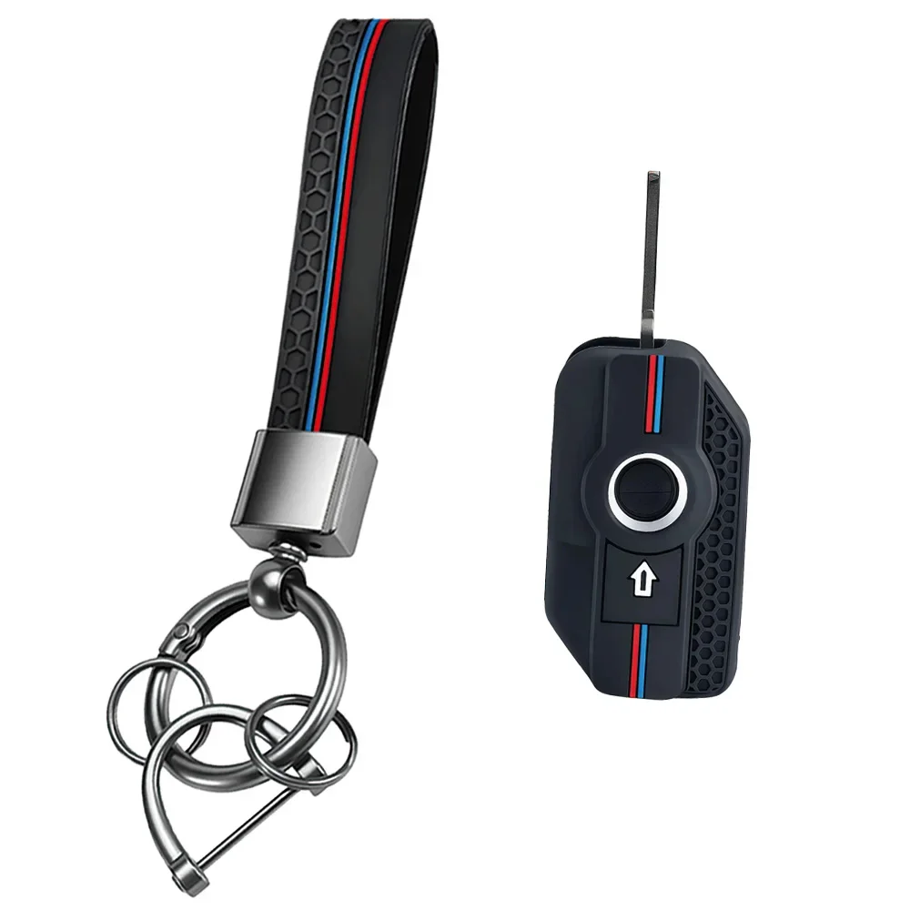 Race Accent Key Case With Keychain For BMW K1600 B GT GTL R1250 GS ADV S1000 R XR 2021 2022 Soft Remote Protector