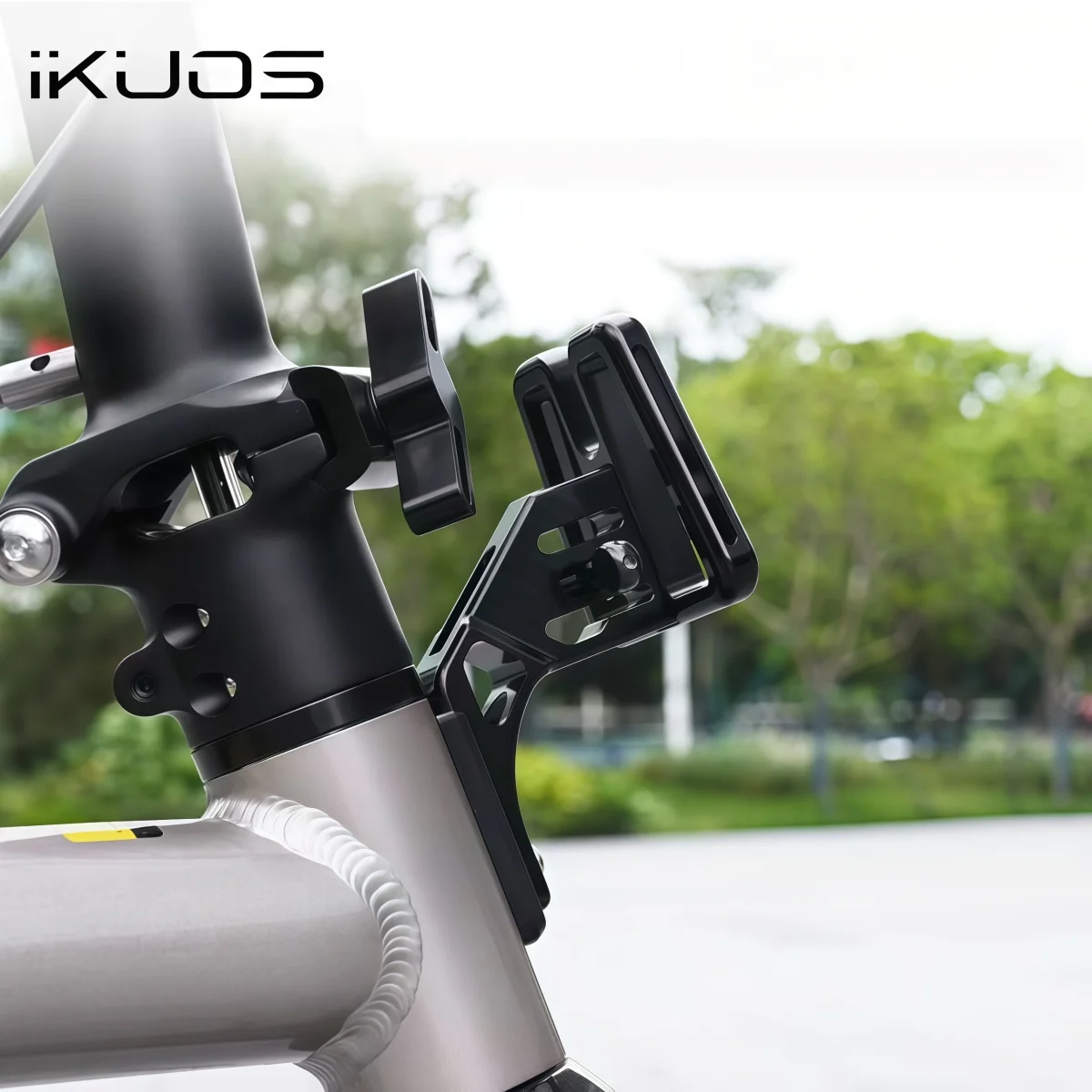 IKUOS PNS03 Erhöhter vorderer Gepäckträgeradapter für Dahon/Brompton/JAVA Neo Falträder – CNC-Aluminium mit integriertem Schnellverschluss – Detail 6