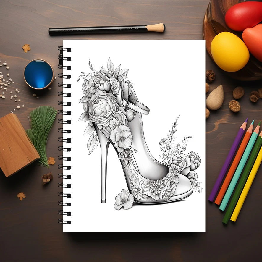 Adult Coloring Book - 8.3x 11.2 Inch 22 Page Coloring Book - Helps Reduce Stress and Ease Emotions