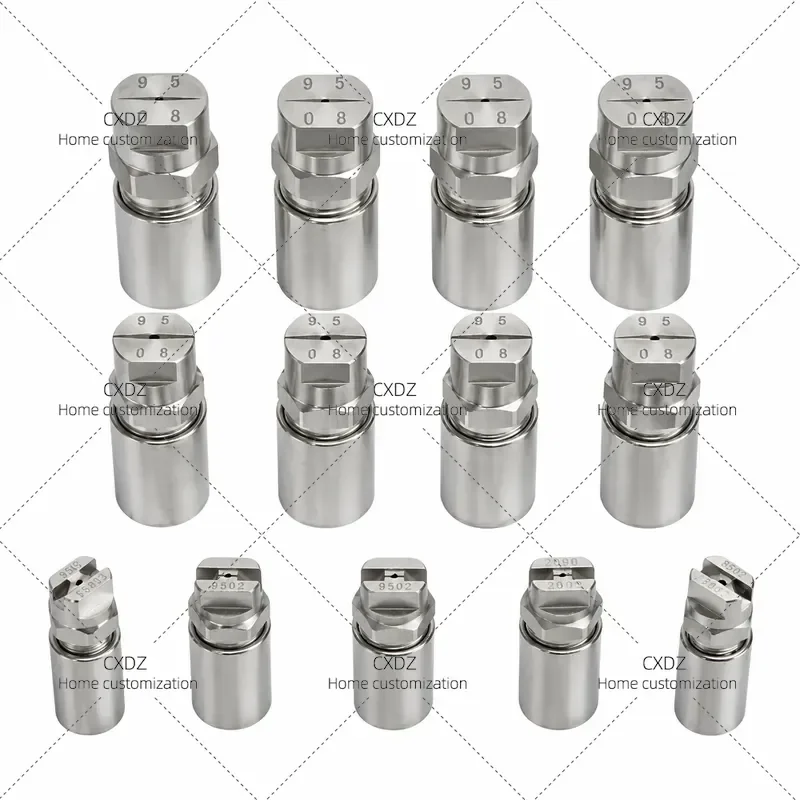 3pcs 65 Degree Fan Shaped Water Column High Pressure Atomization Nozzle Straight Through Connector with Fan Nozzle for Cleaning