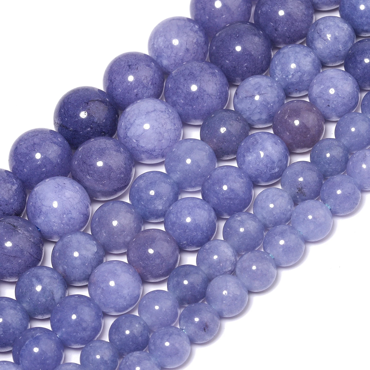 6-12mm Blue Angelite Beads Natural Stone Round Loose Spacer Beads for Jewelry Making Energy Healing Bracelets Accessories 15''