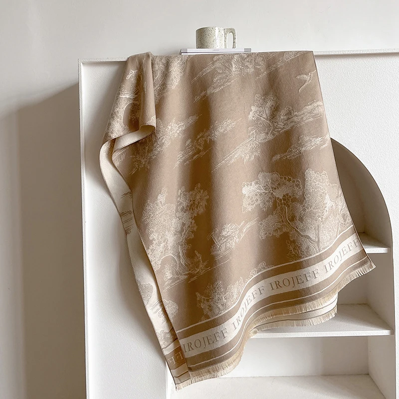 وشاح جاكار جديد على الموضة، وشاح جوكر دافئ ومريح شال دافئ في الخريف والشتاء. #4