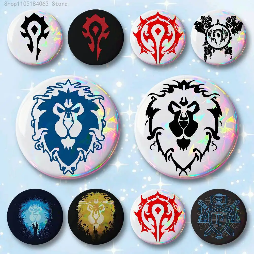 

W-World of W-Warcraft Badges 25 32 44 58 75 mm Round Cosplay Pin Bag Decor Fans Collect Friends Gifts Brooch Souvenir