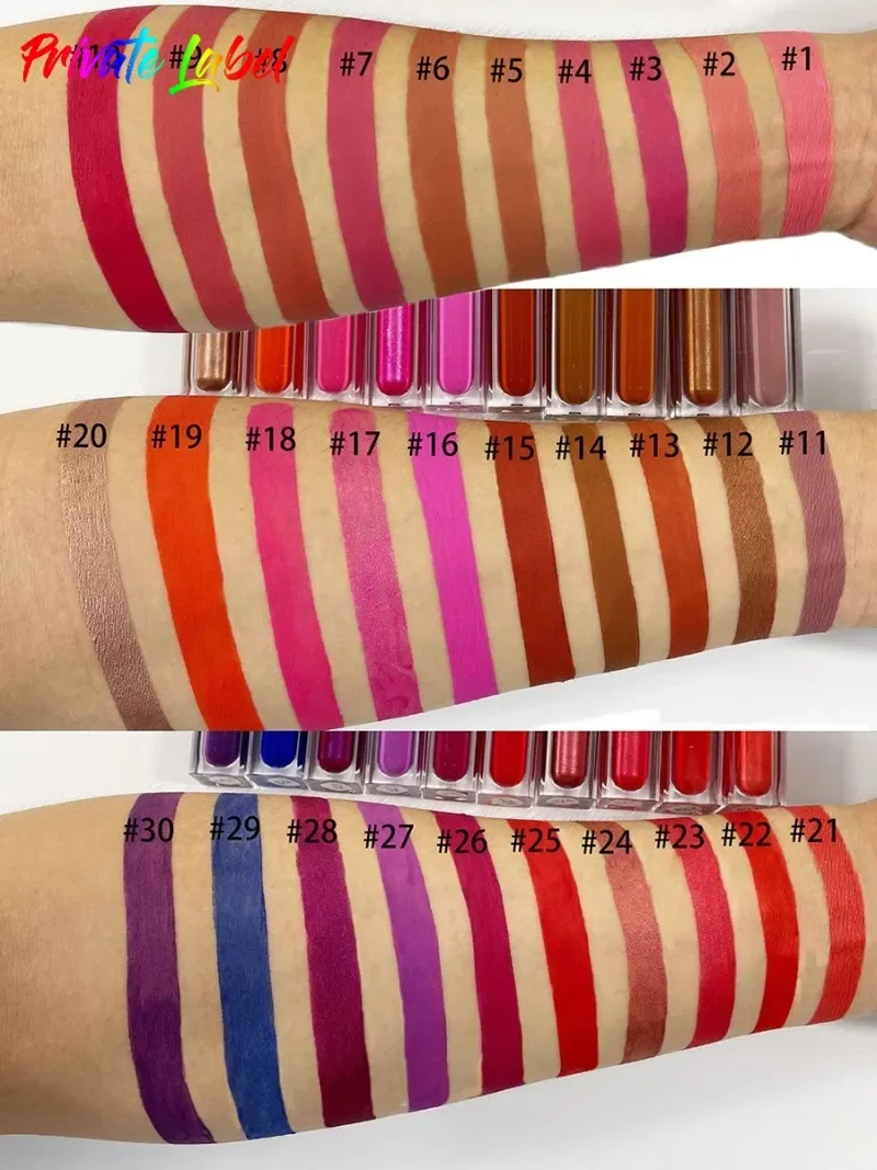 Private Label 30colors Non-stick Cup Liquid Lipstick Waterproof Matte Easy To Colored Non-fading Long Lasting Sexy Lips Makeup