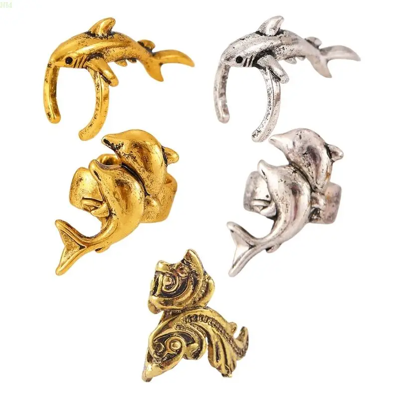 Trendy Shark Shaped Ear Clip Jewelry Edgy Shark Ear Clip Lightweight Accessory for Distinctive in Any Occasion