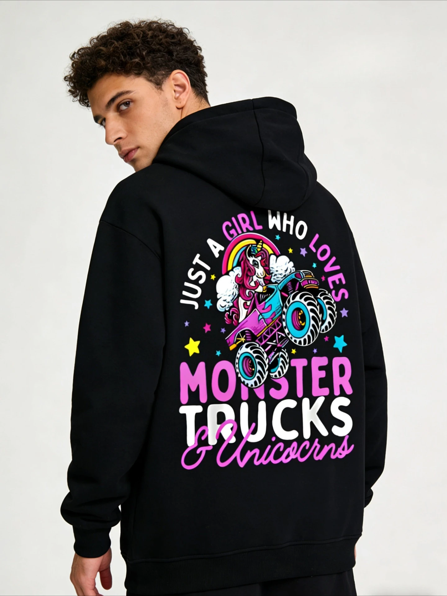 

Американская уличная брендовая толстовка с мультяшным принтом единорога - модная уличная одежда свободного кроя, унисекс, верхняя одежда для пар, толстовка