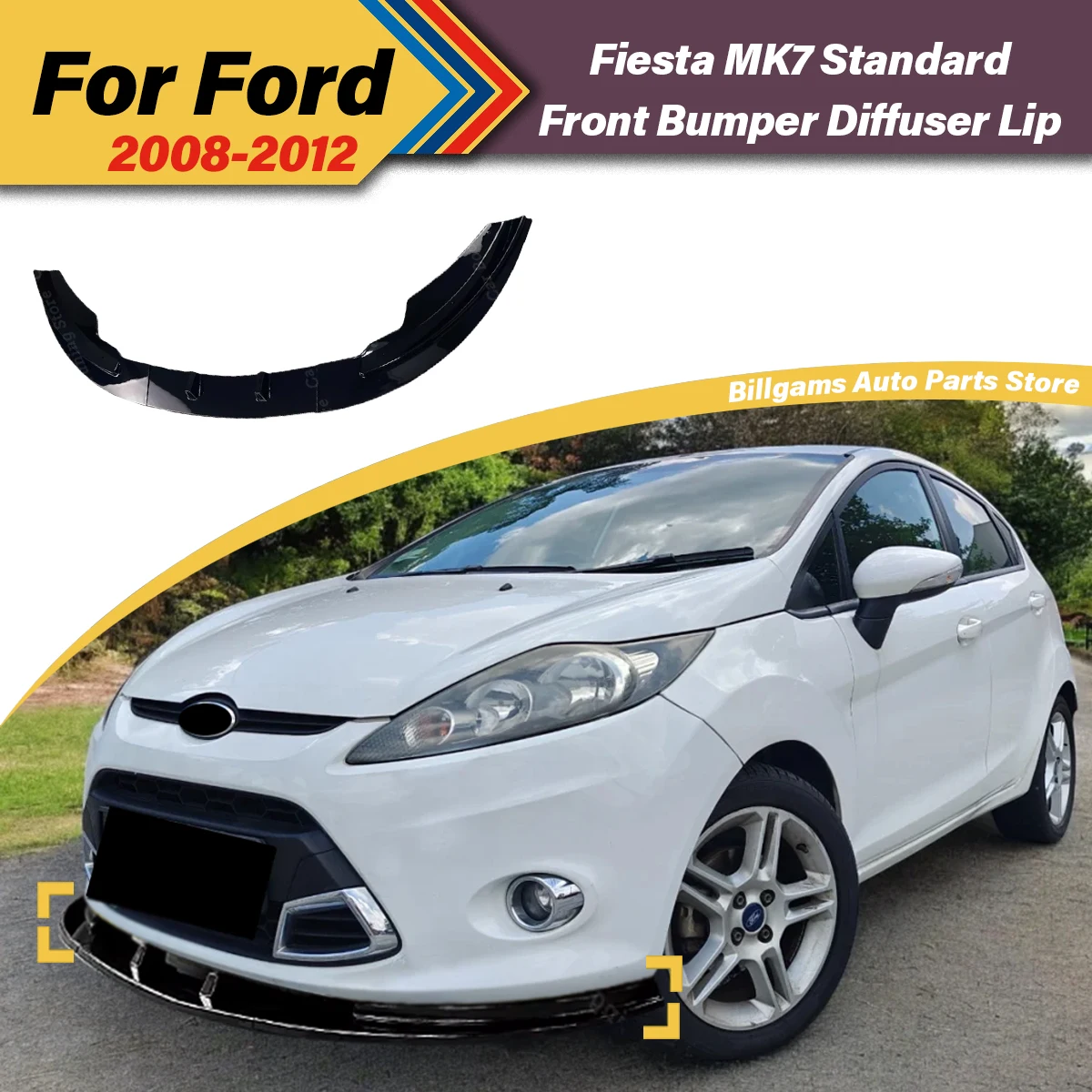 

For Ford Fiesta MK7 Standard 2008 2009 2010 2011 2012 Automobile Front Bumper spoiler Body Front Splitter Decorative Accessories