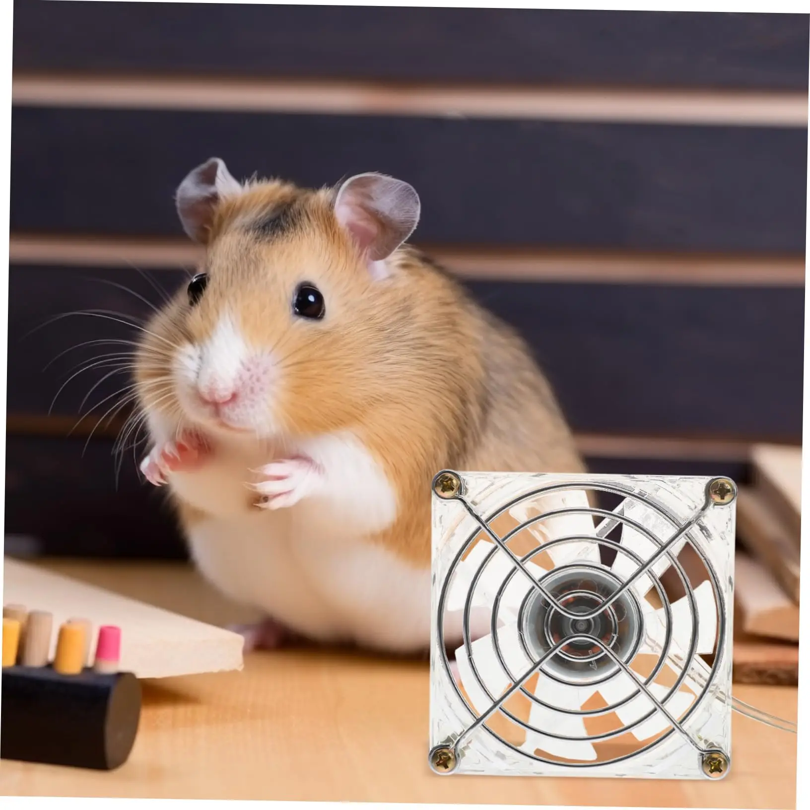 Summer Hamster Cooling Fan Lightweight Acrylic Mini Pet Cage Ventilator for Guinea Pig Cats Dogs Pet Cooling Fan Supplies