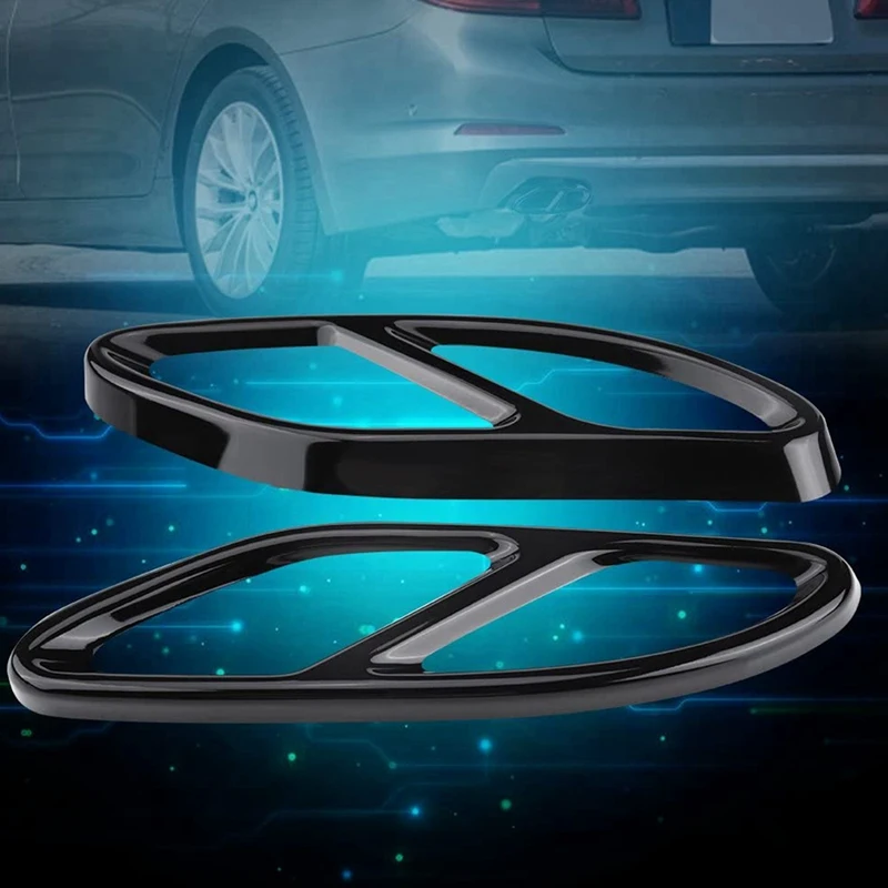 Rear View Mirror Trim Cover With Steel Pipe Throat Exhaust Outputs Tail Frame Trim, For Mercedes-Benz W213 W205 Coupe