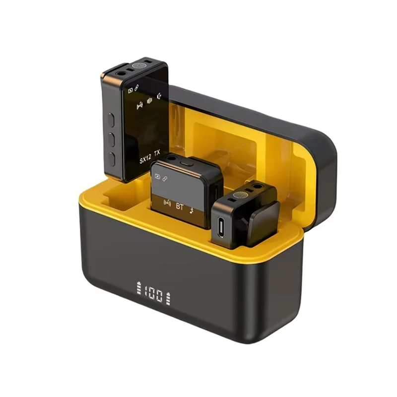 ABMF-New Wireless Noise Cancellation Lavalier Microphone Microphone For Live Broadcast Microphone For Iphone/Ipad/Android