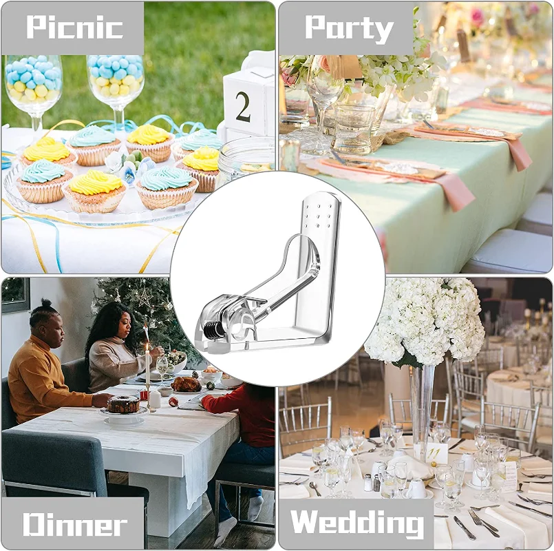 5/1pcs Plastic Tablecloth Clips Transparent Non-slip Securing Holder Decorative Leaf Tablecloth Clamp Holder Table Cover Clamps